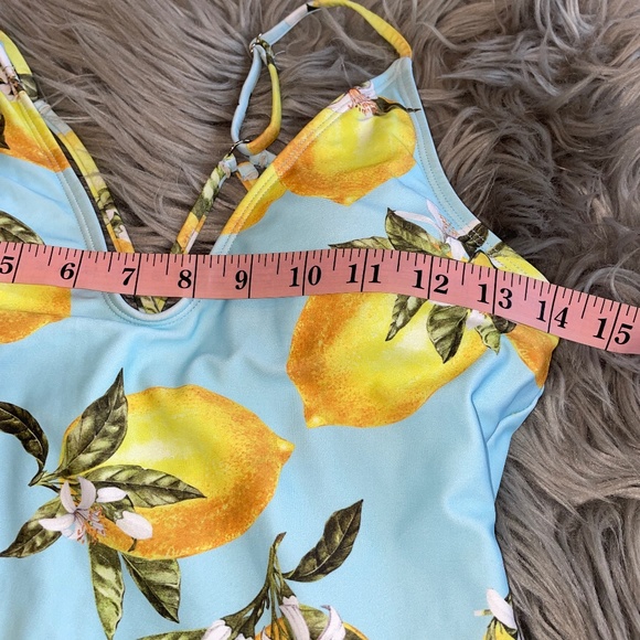 NWOT Brazilian Bikini Store High Cut Lemons One Piece Swimsuit Size Medium - Picture 4 of 6